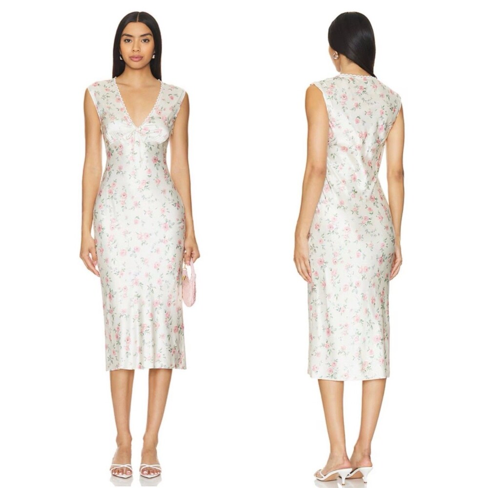 Tularosa Women’s Tina Midi Dress in Spring Floral Multi - Large
